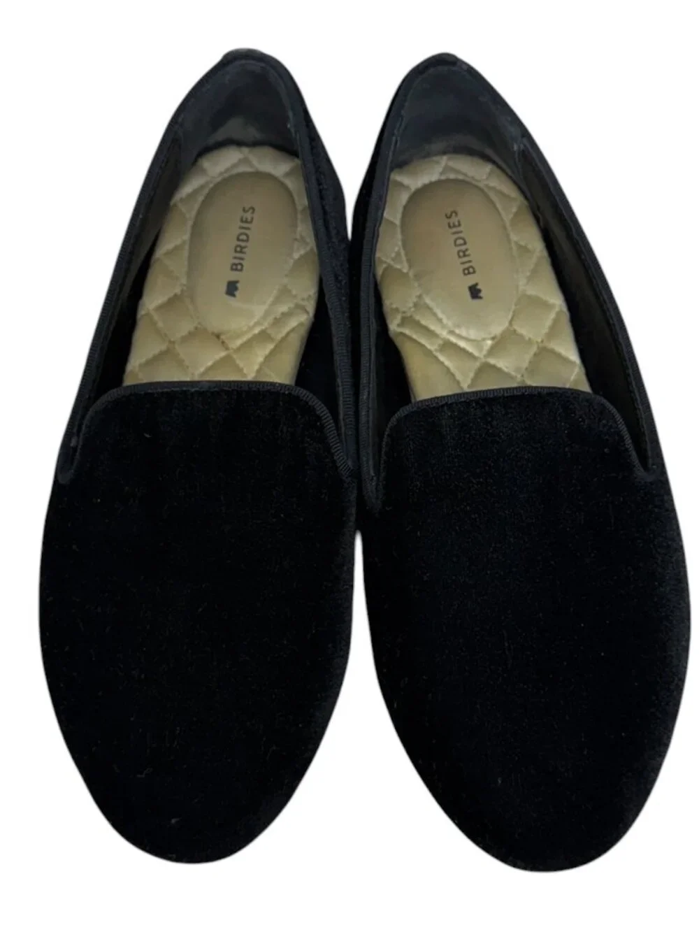 Birdies Starling Women's Slip On Black Velvet Flat Loafer Size 6